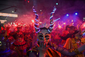 Bolivians celebrate the Gran Poder parade, in La Paz