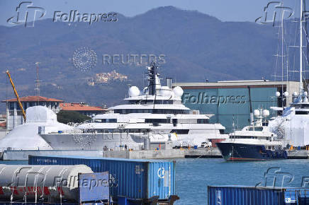 FILE PHOTO: Superyacht allegedly linked to Putin docked in Italy