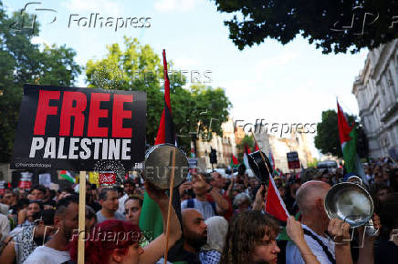 Pro-Palestinian protest outside Downing Street in London