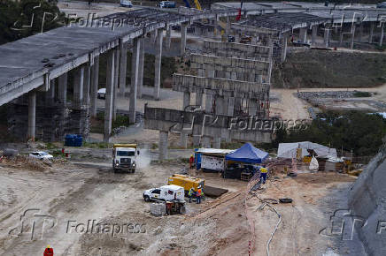 Obras do Rodoanel Norte em andamento em São Paulo
