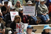 People Rally to Protest Trump policies and Billionaires agenda