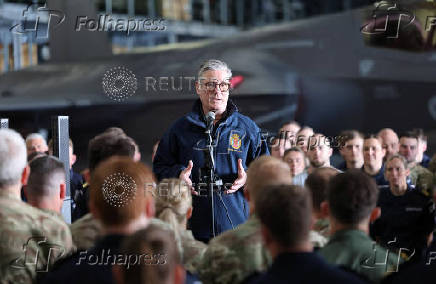 British Prime Minister Keir Starmer visits British aircraft carrier HMS Prince Of Wales