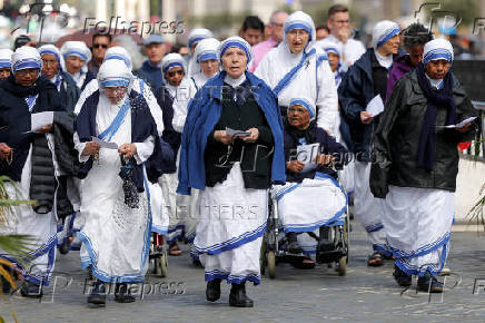 Nuns walk near the Vatican