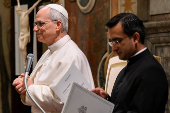 Pope Leo XIV meets with members of the Centesimus Annus Foundation, at the Vatican