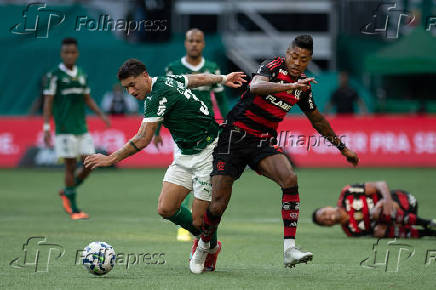 Partida entre palmeiras e flamengo pelo campeonato brasileiro