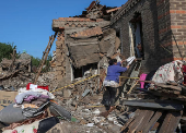 Aftermath of Russian missile and drone attack in Kramatorsk