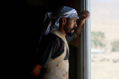 Palestinian Bedouins flee their homes, near Jericho