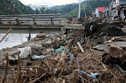 Aftermath of late July's flooding in Beijing