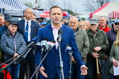 Polish presidential candidate Karol Nawrocki campaigns in Radzymin