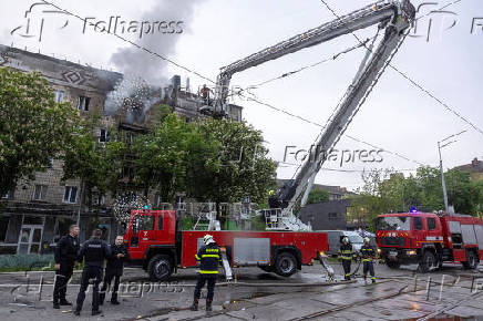 Aftermath of a Russian drone attack in Kyiv