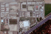 A satellite image shows Jamia Masjid Subhan Allah before airstrikes in Bahawalpur