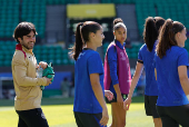 Entrenamiento del FC Barcelona previo a la final de la Liga de Campeones femenina