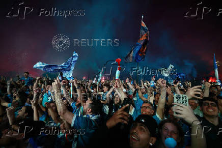 Serie A - Napoli fans gather to watch Napoli v Cagliari