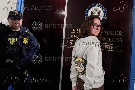 A person is detained at the office of congressman Jerry Nadler by Department of Homeland Security agents at Nadler?s office which is located in the same building as US Immigration Court in New York City