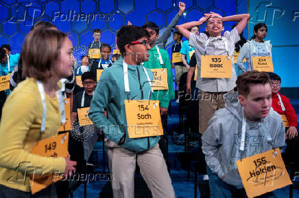 Student spellers compete in the annual Scripps National Spelling Bee