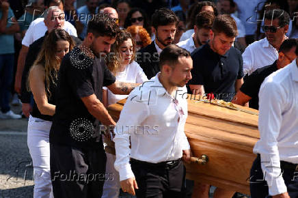 Funeral of Liverpool's Portuguese soccer player Diogo Jota and his brother Andre Silva, who died in a car crash near Zamora, Spain