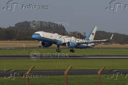 U.S. Vice President JD Vance arrives at Prestwick Glasgow Airport