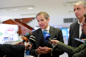International Atomic Energy Agency (IAEA) Director General Rafael Grossi speaks to the media, in Tehran
