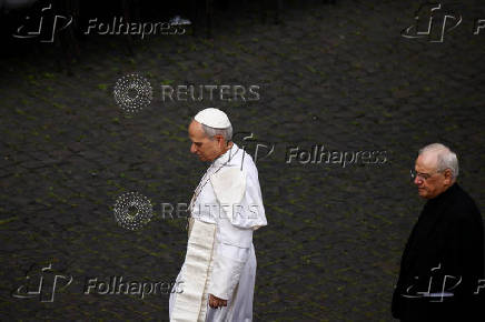 Pope Leo XIV leads Regina Caeli prayer from St Peter's Basilica, at the Vatican