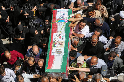 Funeral for those killed in Israeli strikes on Iran, in Qazvin