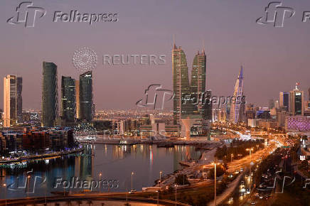 A general view of the skyline in downtown Manama