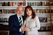 Brazil's President Luiz Inacio Lula da Silva poses for photos with Argentina's former President Cristina Kirchner, in Buenos Aires