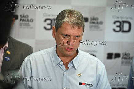 Coletiva do governador Tarcísio de Freitas, em Boituva