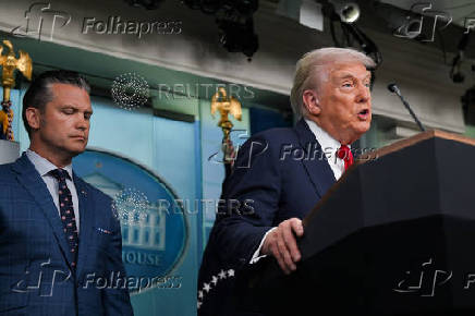 U.S. President Trump meets members of the media at the White House in Washington, D.C.