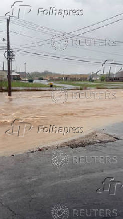 A general view of a flooded area in West Plains