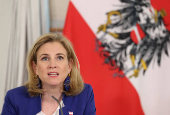 Foreign Minister Meinl-Reisinger addresses a press conference in Vienna