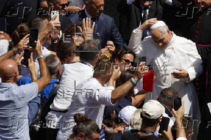 Pope Leo XIV attends audience in the Vatican