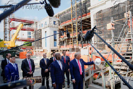 U.S. President Trump tours the Federal Reserve Board building in Washington, D.C.