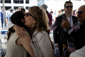 Naturalization ceremony for new U.S. citizens aboard USS New York in Fort Lauderdale