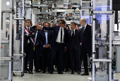 French President Macron inaugurates EssilorLuxottica laboratory in Wissous
