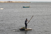 Pescadores palestinos en Gaza