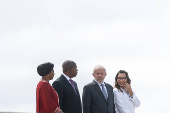 Lula durante encontro com o presidente de Angola, João Lourenço
