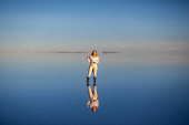 Atardecer en el salar de Uyuni