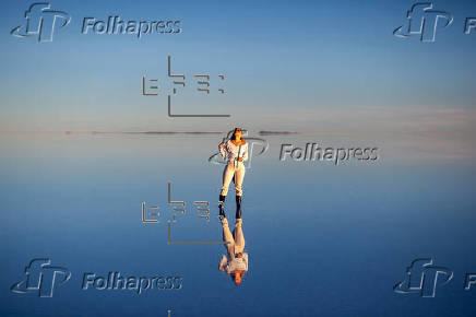 Atardecer en el salar de Uyuni