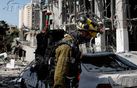 Aftermath of a missile strike from Iran on Israel, in Ramat Gan