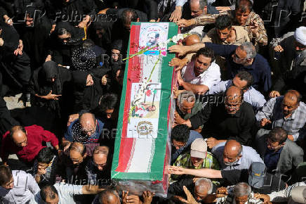 Funeral for those killed in Israeli strikes on Iran, in Qazvin