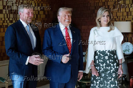 Dutch King Willem-Alexander and Queen Maxima welcome U.S. President Donald Trump at Huis ten Bosch in The Hague
