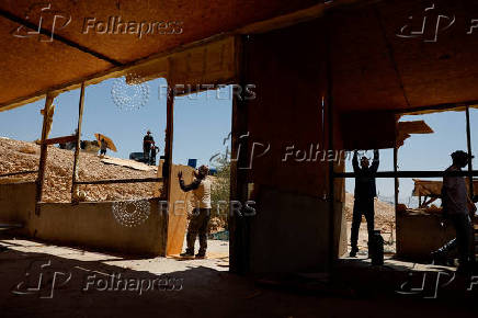 Palestinian Bedouins flee their homes, near Jericho