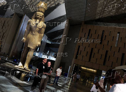 Tourists and Egyptians visit the Grand Egyptian Museum (GEM) in Giza