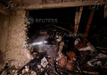 Aftermath of a Russian drone attack in Chuhuiv