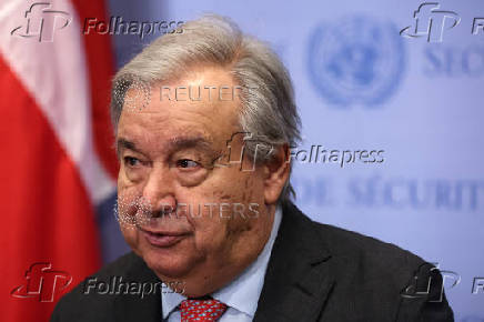 UN Secretary General Guterres speaks on the situation in Myanmar following the recent earthquake, in New York