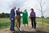 Britain's King Charles and Queen Camilla are joined by King Carl XVI Gustaf and Queen Silvia of Sweden, to plant a Swedish oak tree in the Home Park of Windsor Castle