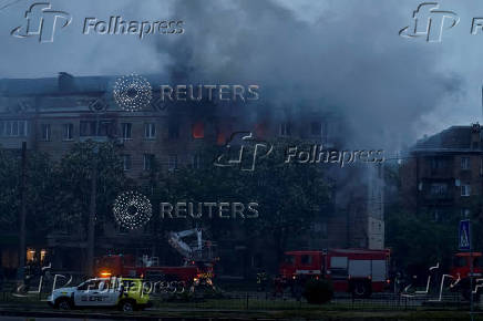 Russian drone and missile strike in Kyiv