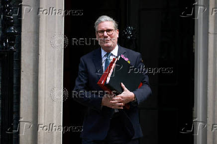 British Prime Minister Keir Starmer takes questions in parliament