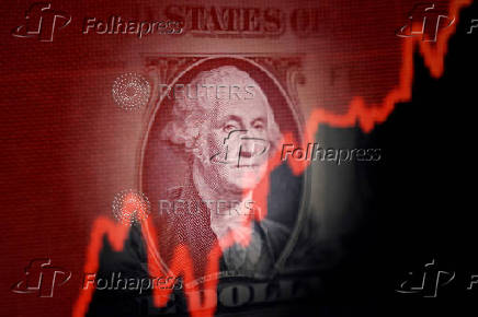 FILE PHOTO: Illustration shows U.S. dollar banknote and rising stock graph