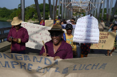 Guna?s people protest against government social reforms and Memorandums of Understanding between Panama and the U.S, in Akua Yala